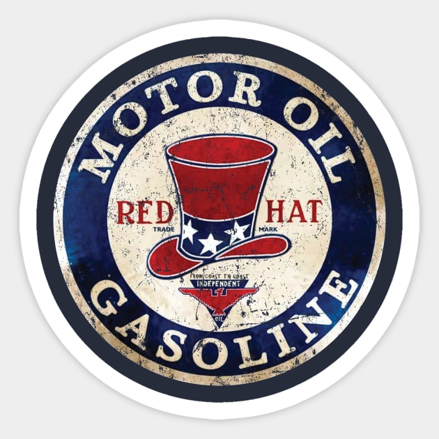 Red Hat Gasoline Sticker by MindsparkCreative